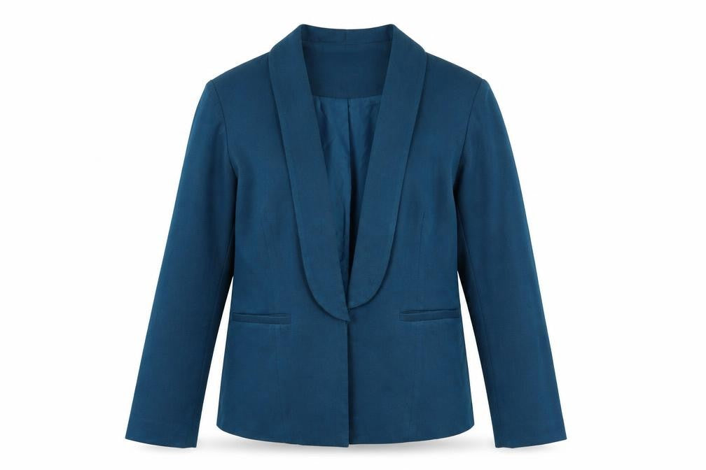 Front view of Forever 21 women’s blue jacket blazer, size S