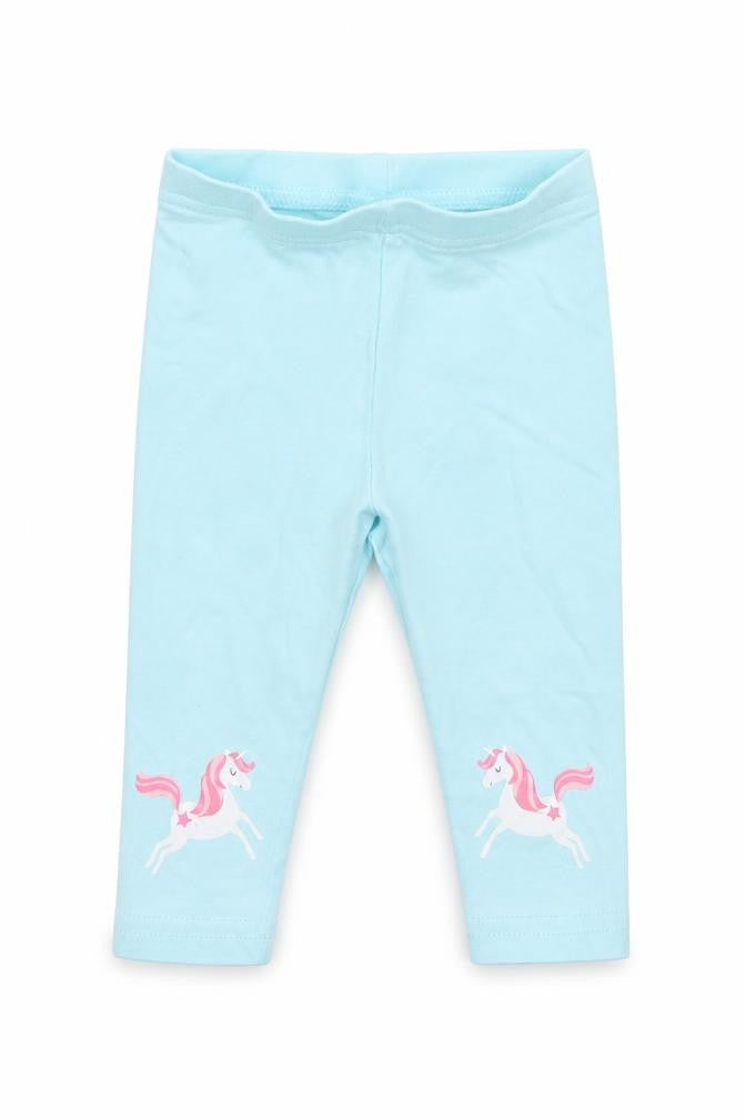 Matalan Girls Blue Geometric Cotton Jogger Trousers Size 3-6 Months  Pullover - Unicorn