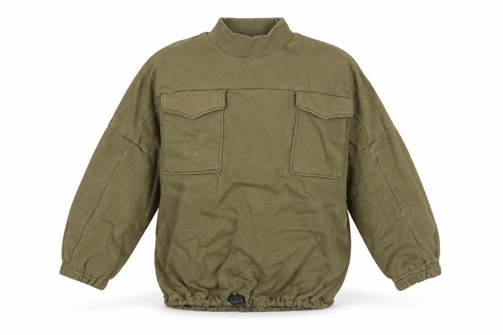 Front view of Next boys’ green cotton pullover sweatshirt, size 5, years pullover