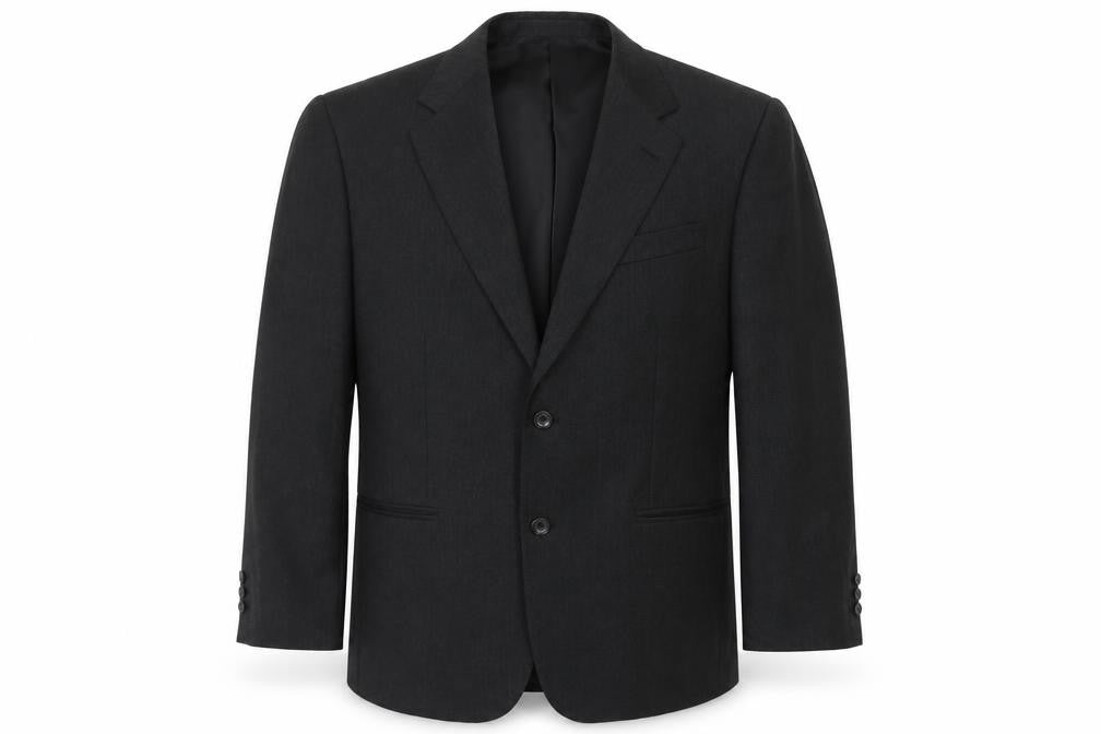 Front view of Greenwoods Classic men’s grey wool jacket blazer, size 42