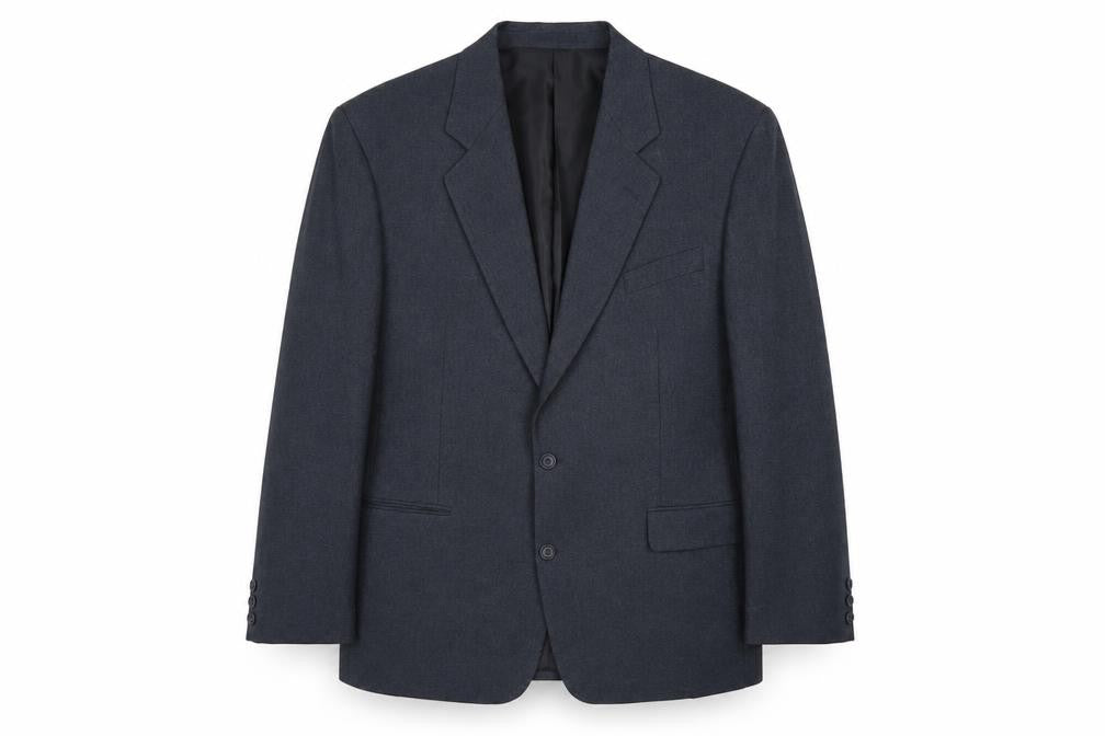 Front view of Greenwoods Classic men’s grey polyester jacket blazer, size 46