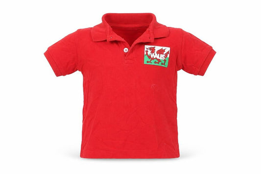 Front view of Urban Rascals boys’ red cotton basic polo, size 4, years collared - wales