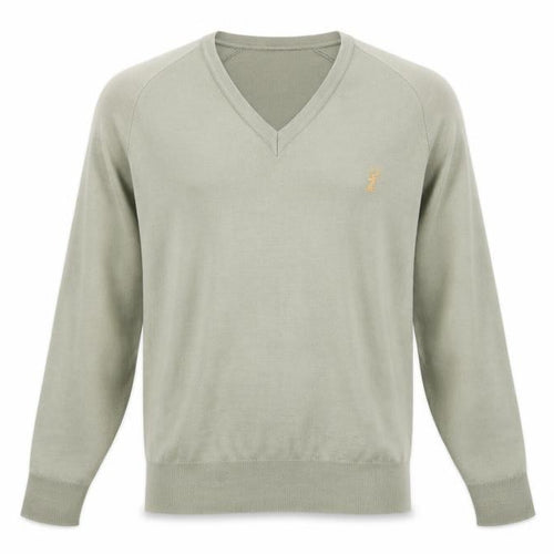 House of Fraser Mens Green V-Neck  Acrylic Pullover Jumper Size L