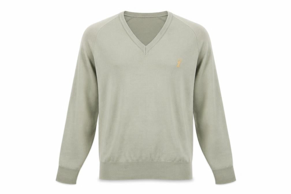 House of Fraser Mens Green V-Neck  Acrylic Pullover Jumper Size L