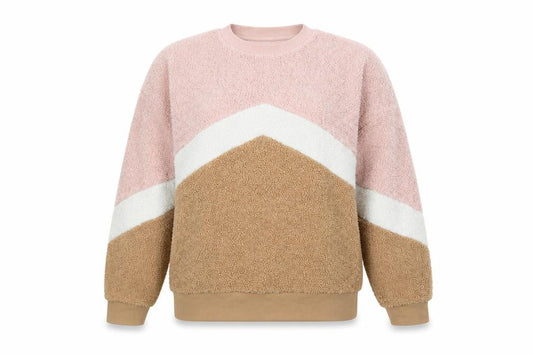 Front view of New Look women’s multicoloured geometric polyester pullover sweatshirt, size UK 8