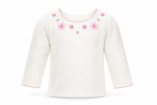 Front view of George Baby White Floral Polyester jumper, size 18-24, Months