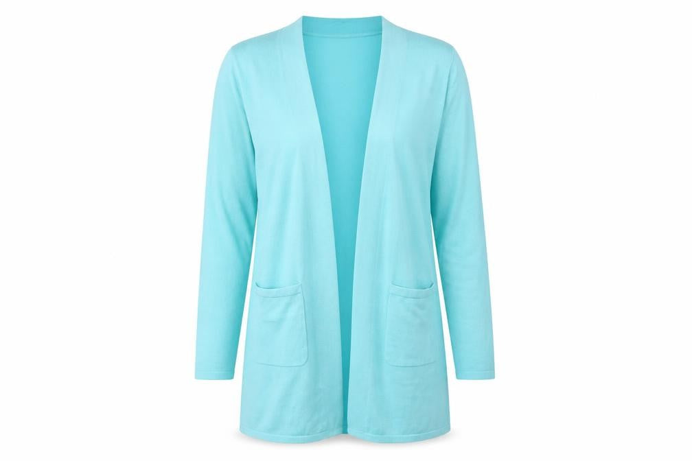 Isaac Mizrahi Womens Blue V-Neck  Cotton Cardigan Jumper Size XS