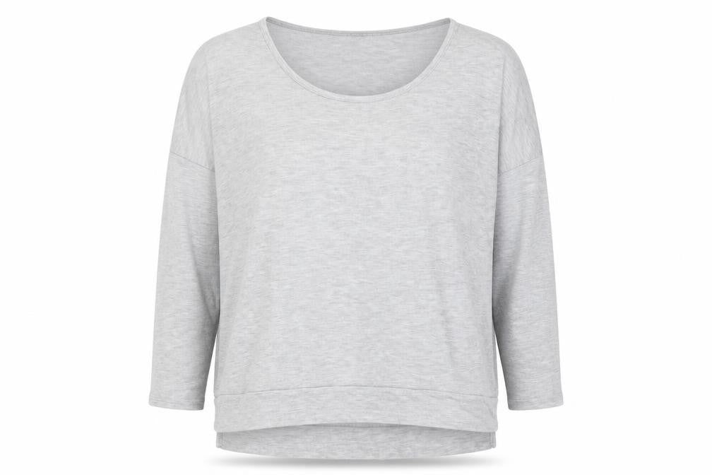 Front view of Dorothy Perkins women’s grey polyester pullover sweatshirt, size UK 12, pullover