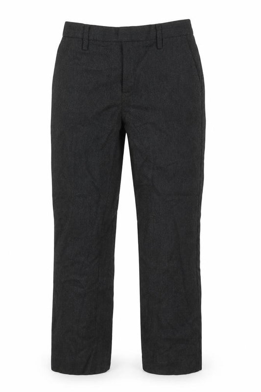 Front view of Next boys’ grey viscose dress pants trousers, size 10, years regular