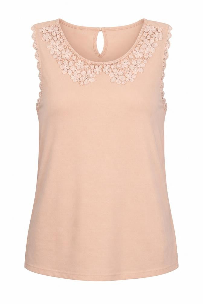 Topshop Womens Pink  Polyester Basic Tank Size 10 Round Neck