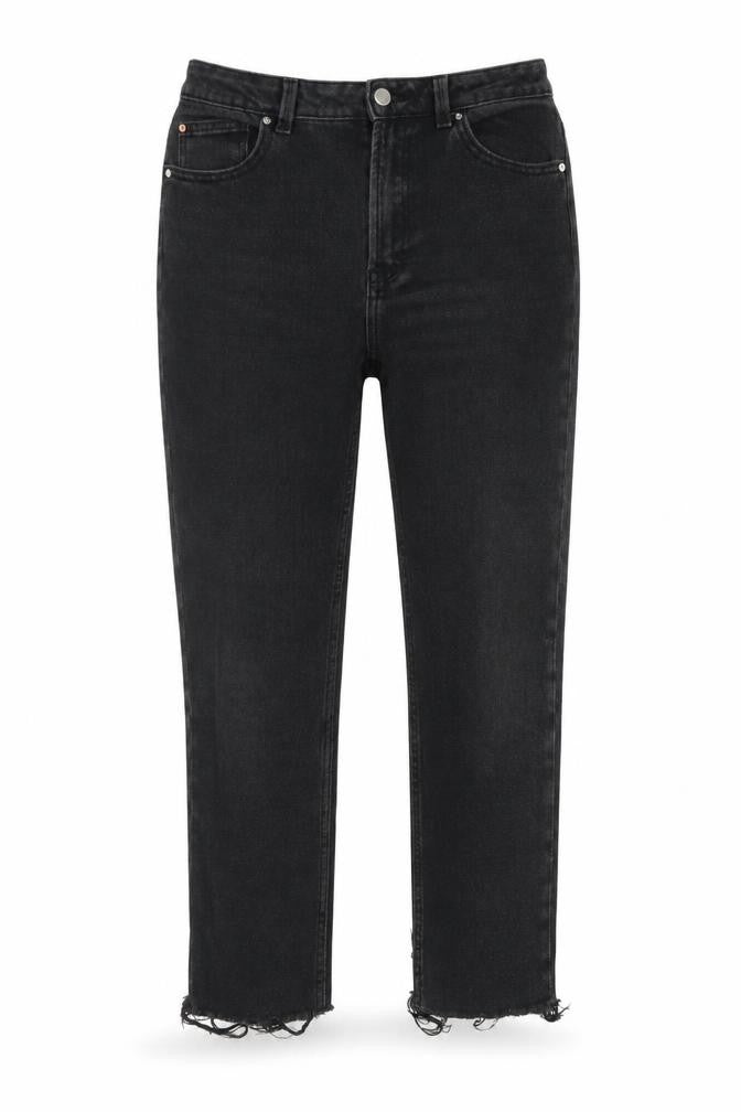 Denim Co Womens Black  Cotton Straight Jeans Size 12 L24 in Regular Button