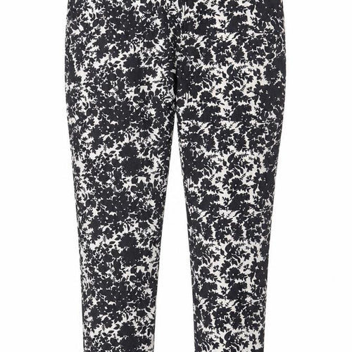 New Look Womens Black Floral Polyester Capri Trousers Size 8 L28 in Regular