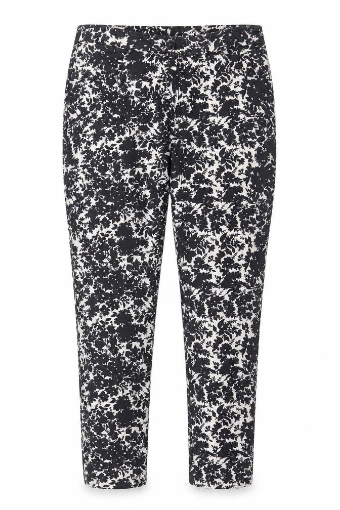 New Look Womens Black Floral Polyester Capri Trousers Size 8 L28 in Regular