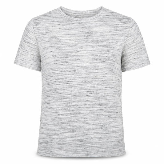 Front view of Topman men’s grey polyester t-shirt, size XS, round neck