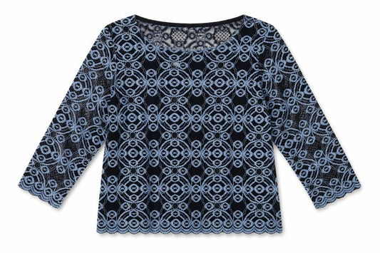 Front view of Marks & Spencer women’s blue polyester pullover sweatshirt, size UK 12, pullover