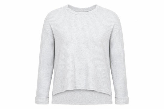 Front view of Primark women’s grey round neck polyester jumper, size S