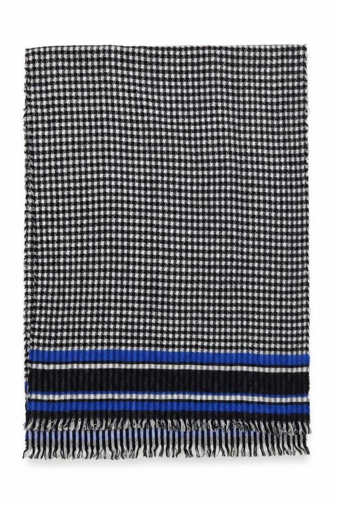 Front view of Preworn women’s black check shawl/wrap