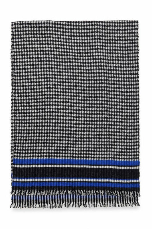 Front view of Preworn women’s black check shawl/wrap