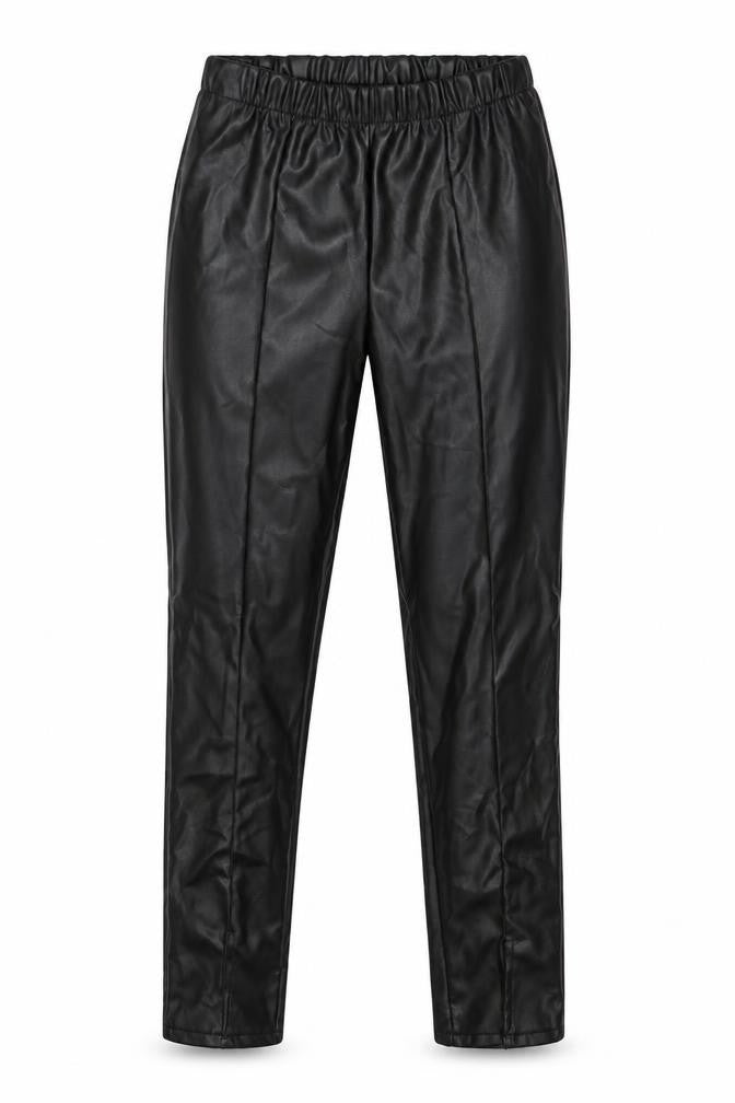 Eight Paris Womens Black  Polyester Capri Leggings Size S L28 in   - Faux leather Split front