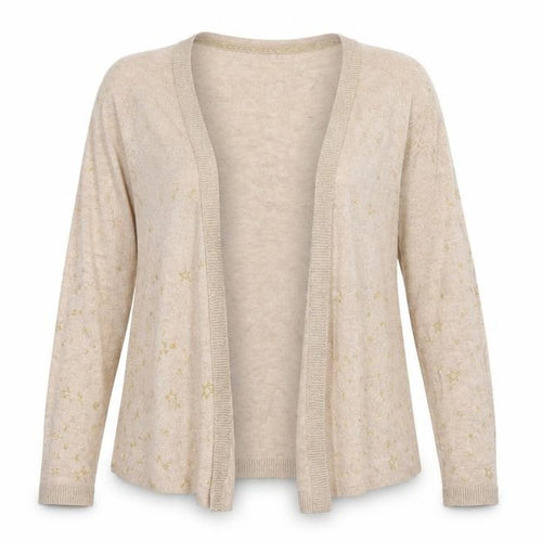 Marks and Spencer Womens Pink V-Neck Geometric Cotton Cardigan Jumper Size S   - stars