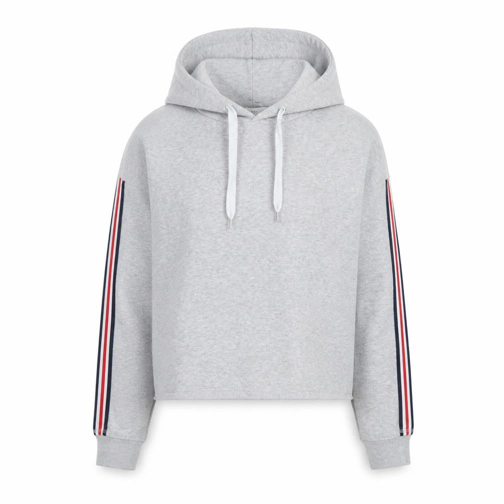 Front view of Primark women’s grey polyester pullover hoodie, size M, - cropped