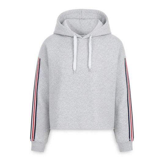 Front view of Primark women’s grey polyester pullover hoodie, size M, - cropped