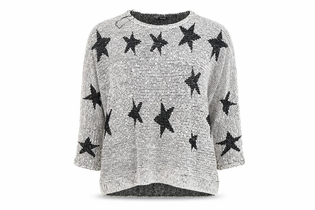 Front view of BodyFlirt women’s grey round neck polyester jumper, size 2XL