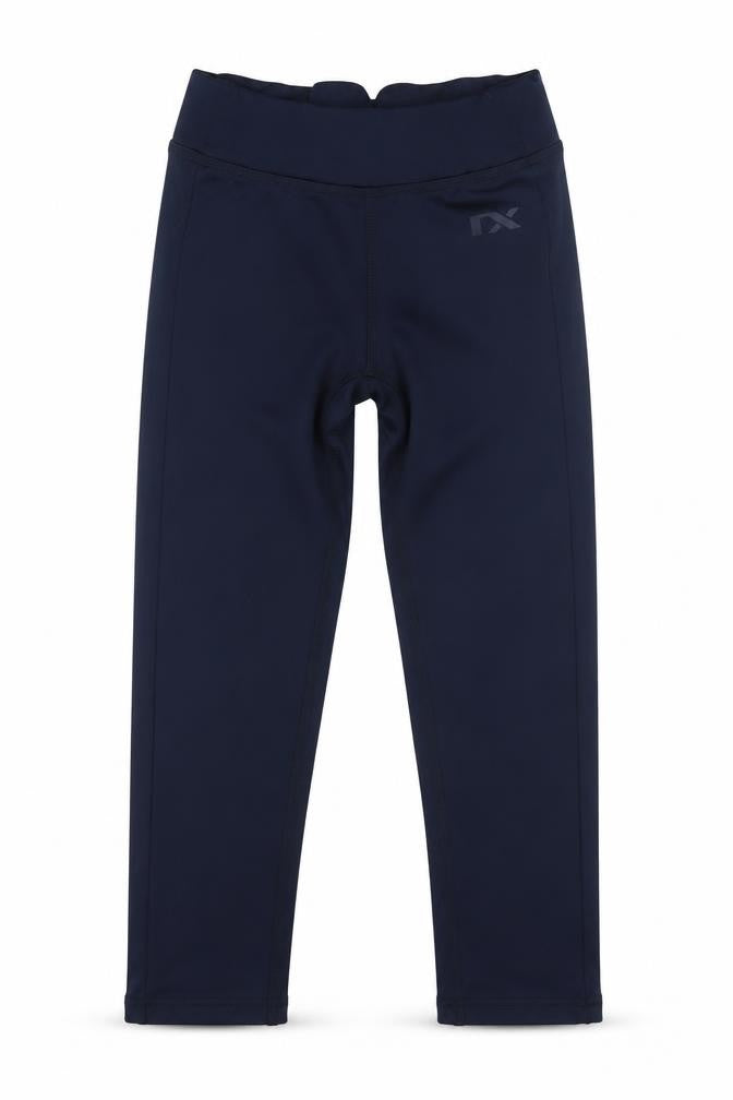 Front view of Next girls’ blue polyester capri trousers, size 9, months regular