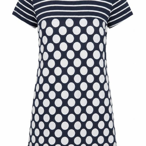 NEXT Womens Blue Polka Dot Viscose T-Shirt Dress  Size 10  Crew Neck Pullover
