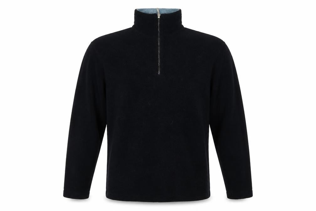Front view of Turbulence men’s blue polyester pullover sweatshirt, size L