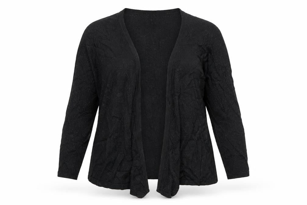 M&Co Womens Black V-Neck  Viscose Cardigan Jumper Size 12