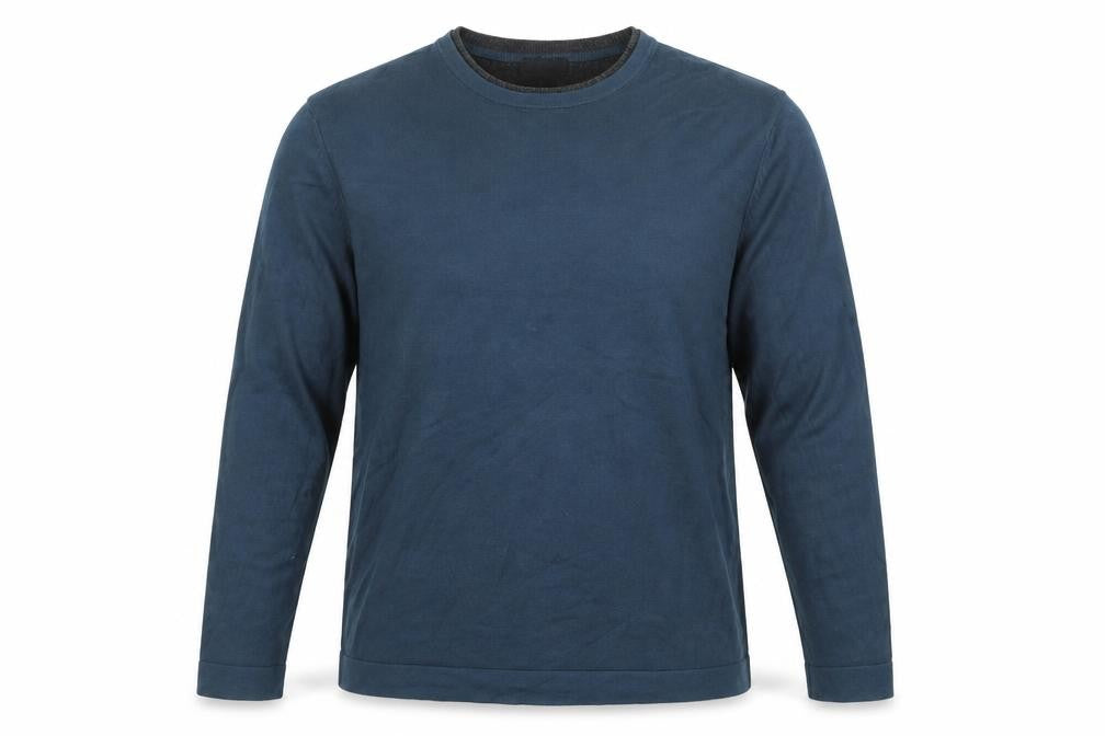 Steel & Jelly Mens Blue Round Neck  Cotton Pullover Jumper Size M