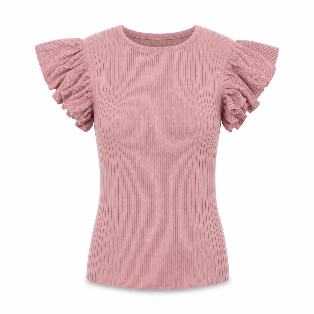 Front view of Apricot women’s pink boat neck viscose jumper, size UK 10, - open back