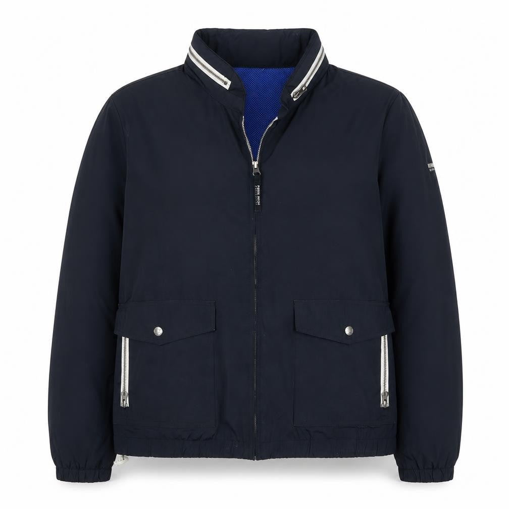 Front view of Penn Rich women’s blue jacket coat, size M, zip