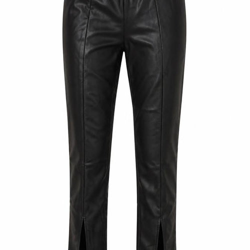 Boohoo Womens Black  Polyester Trousers  Size 4 L30 in Regular  - Leather Look Leggings