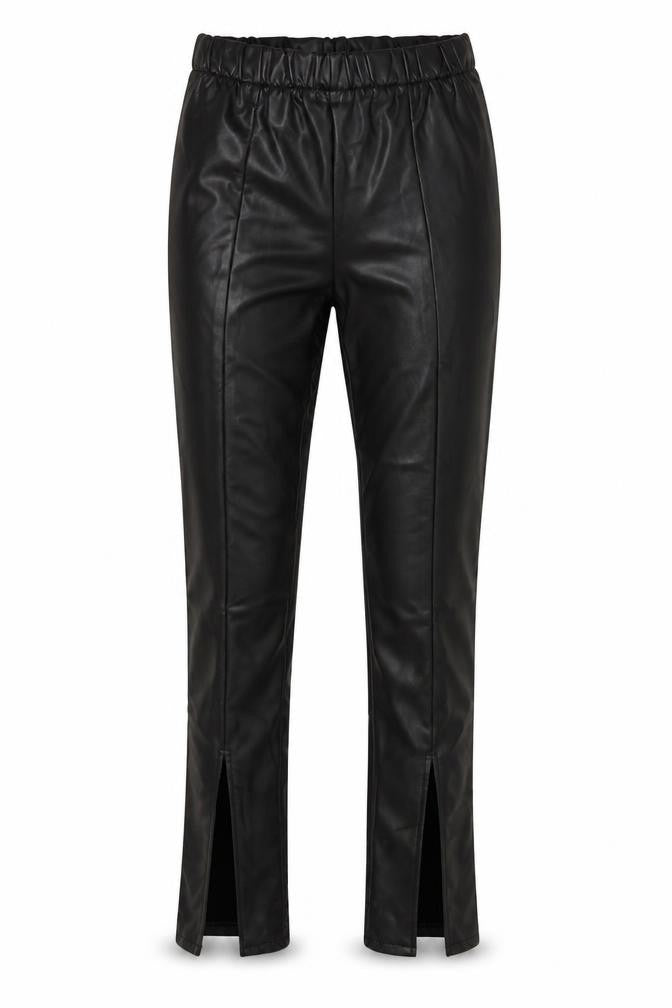 Boohoo Womens Black  Polyester Trousers  Size 4 L30 in Regular  - Leather Look Leggings