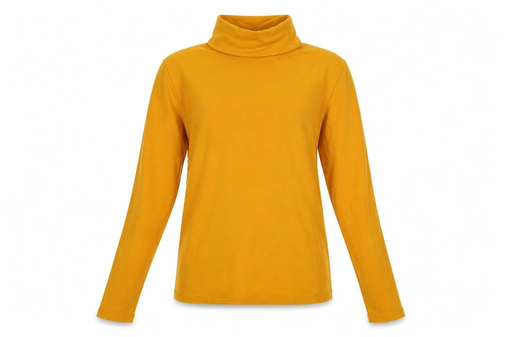 Front view of TU women’s yellow cotton pullover sweatshirt, size UK 10, pullover