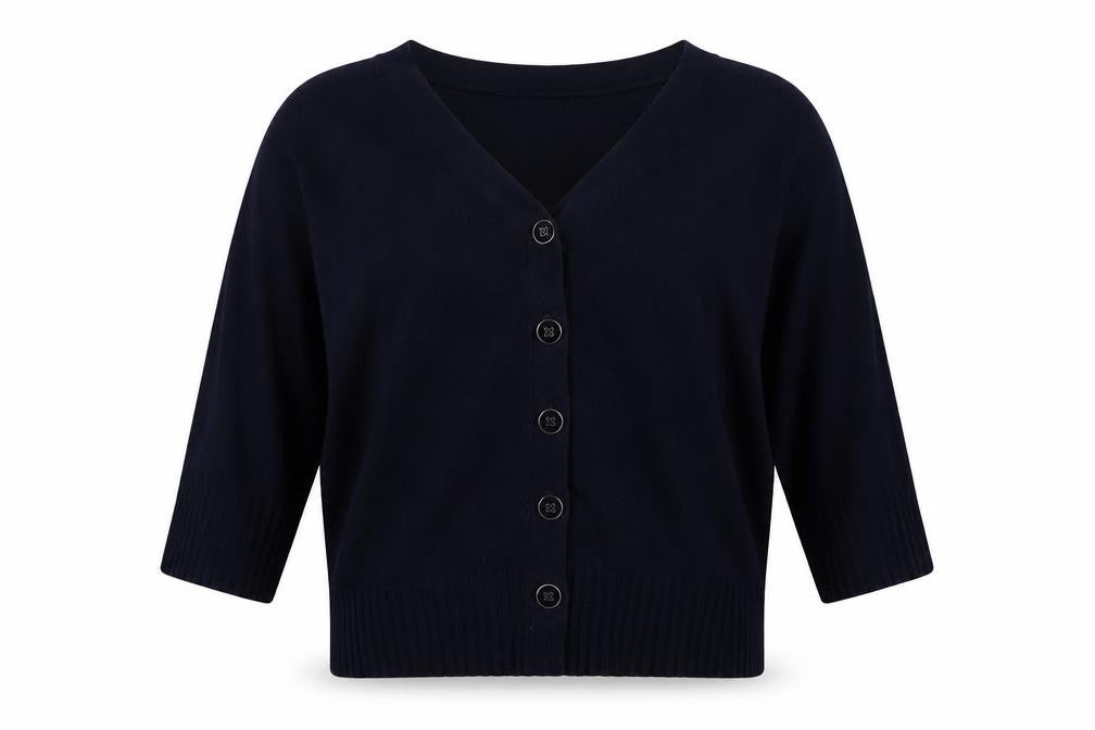 Marks and Spencer Womens Blue V-Neck  Lyocell Cardigan Jumper Size L