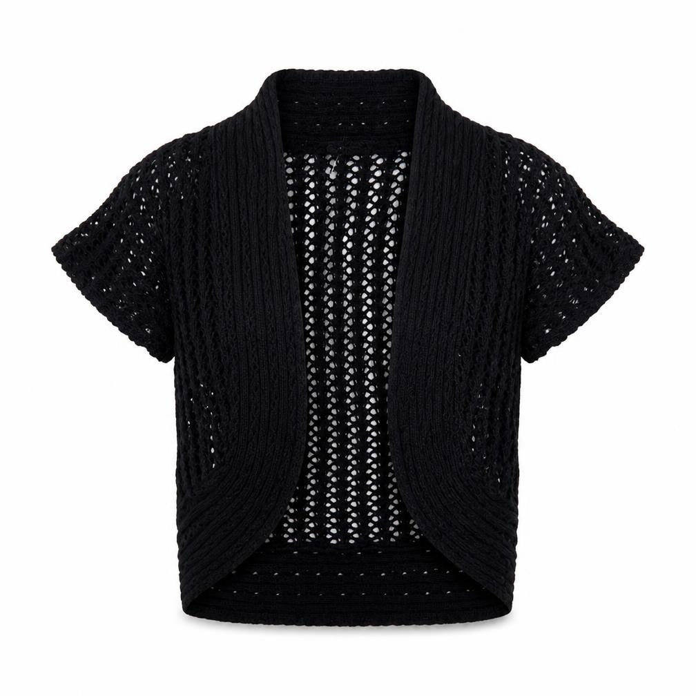 George Womens Black V-Neck  Acrylic Shrug Jumper Size 10