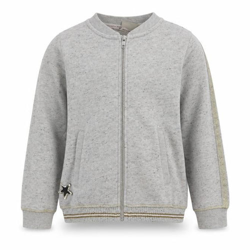 NEXT Girls Grey Striped Cotton Full Zip Sweatshirt Size 9 Years  Zip