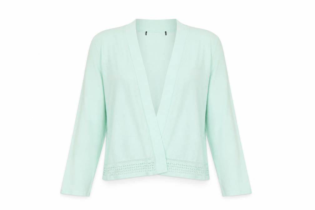M&S Womens Green V-Neck  Viscose Cardigan Jumper Size 14