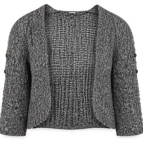 JUNAROSE Womens Grey V-Neck  Acrylic Cardigan Jumper Size S