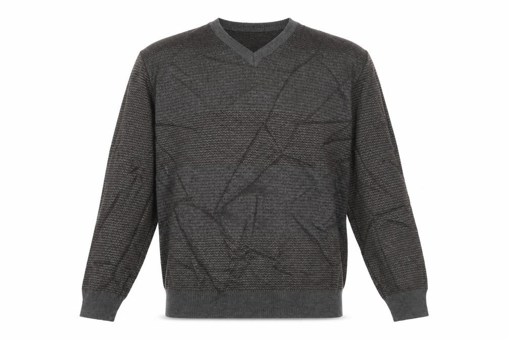 Marks and Spencer Mens Grey Crew Neck Polka Dot Acrylic Pullover Jumper Size L