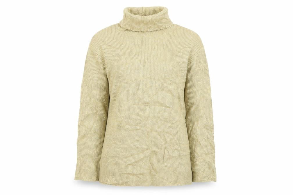 Miss Shop Womens Gold Roll Neck  Acrylic Pullover Jumper Size 12