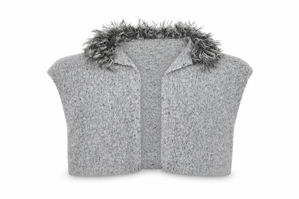 Primark Girls Grey Collared  Acrylic Cardigan Jumper Size 3-4 Years