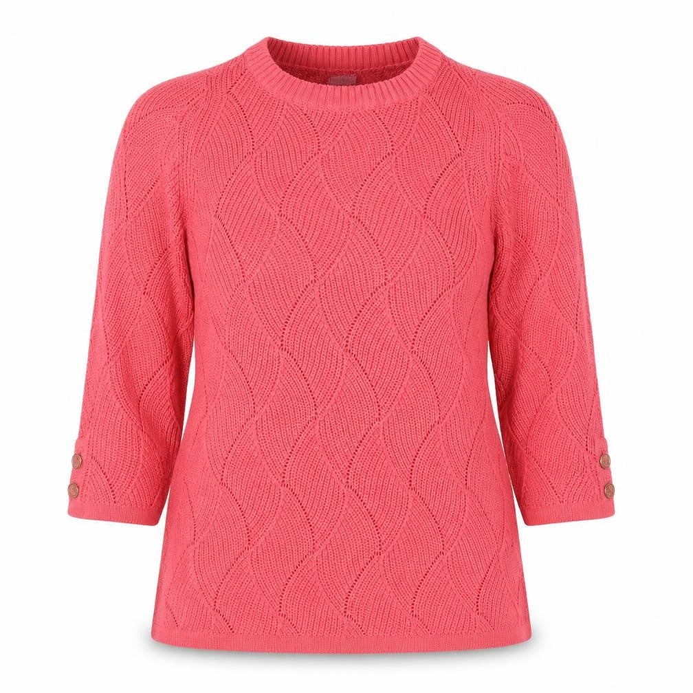 Charter Club Womens Pink Round Neck  Cotton Pullover Jumper Size S