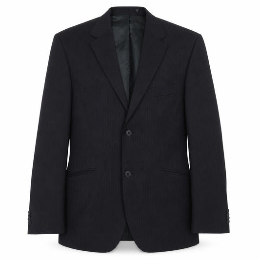 Front view of George men’s black striped polyester jacket blazer, size 40