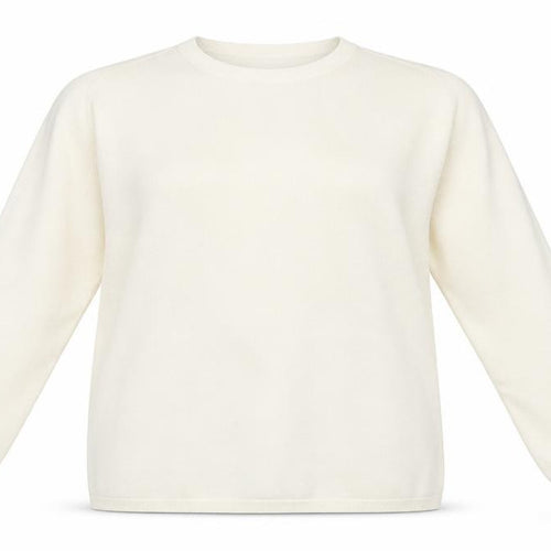 Preworn Womens White Crew Neck Floral Acrylic Pullover Jumper Size L