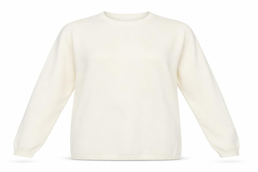 Preworn Womens White Crew Neck Floral Acrylic Pullover Jumper Size L