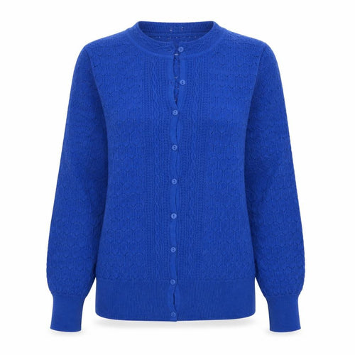Lily Ella Womens Blue V-Neck   Cardigan Jumper Size S